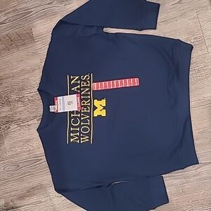 MICHIGAN Wolverine Liv Casual Ladies Pullover - Navy Size XL